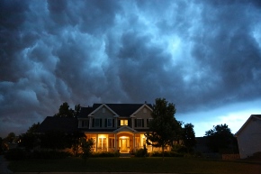 image of storm clouds over Michigan home