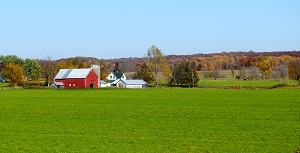 red barn on a farm
