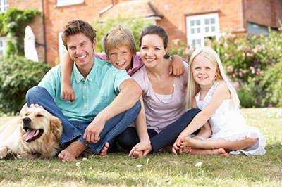 family posing together